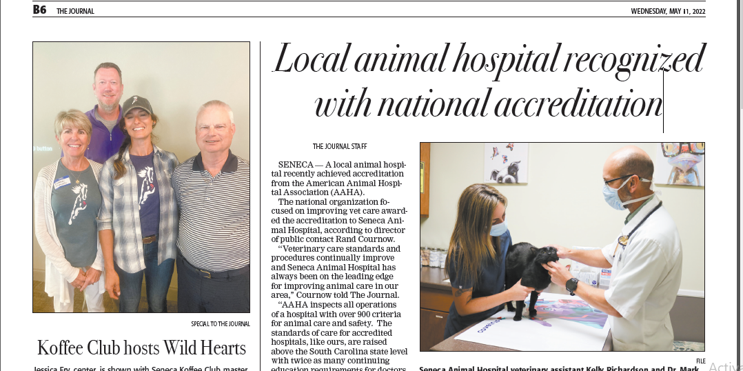 Seneca Animal Hospital news